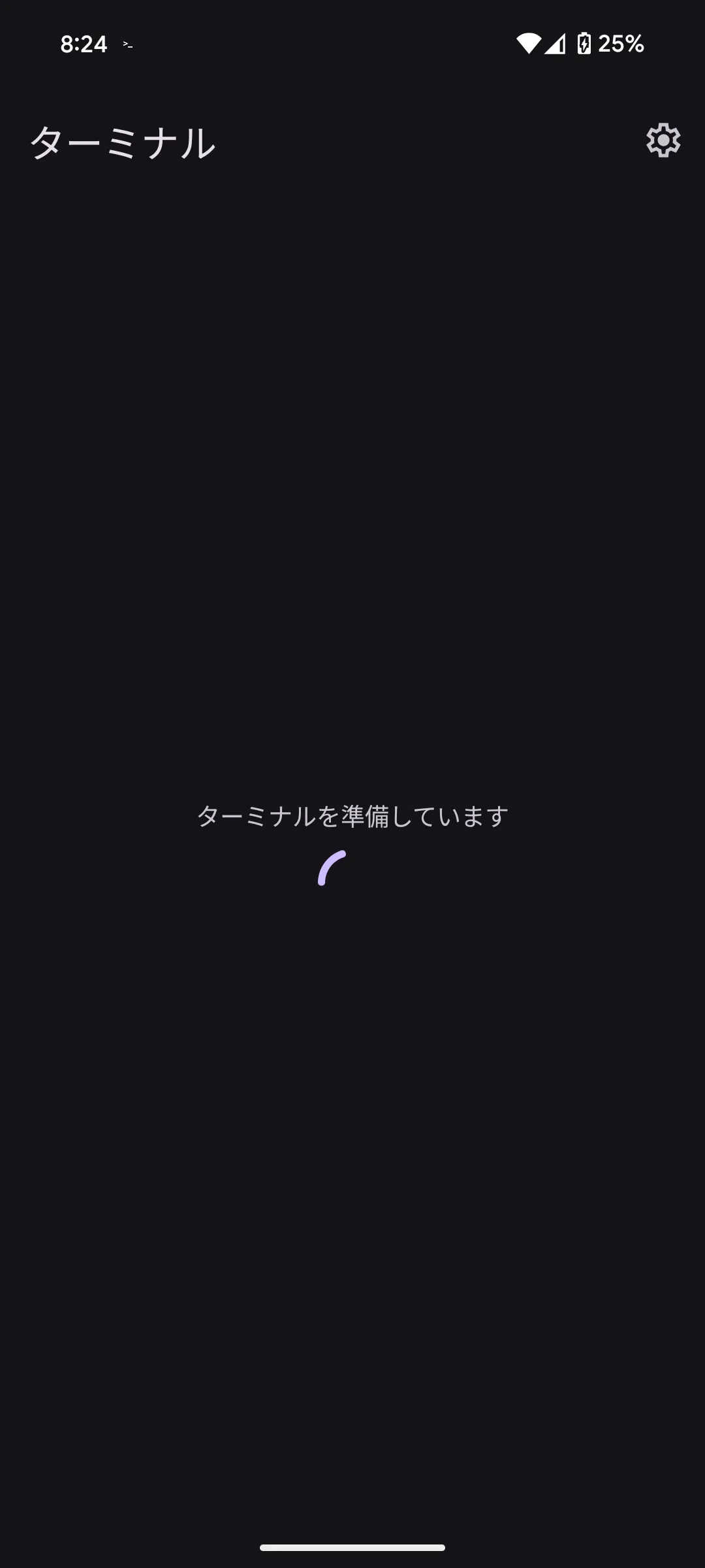 ターミナルを準備しています