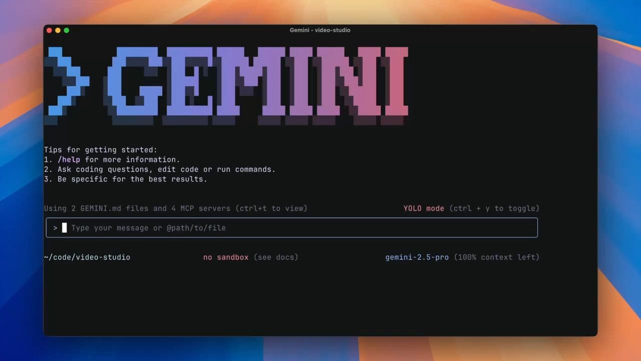 ターミナルに［GEMINI］と表示されている画像