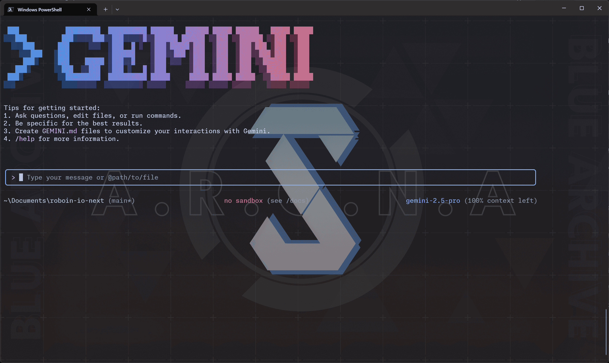 Gemini ALIのテキストボックスが表示されている画像