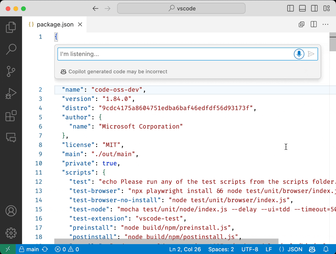 VS Code Speechの画像