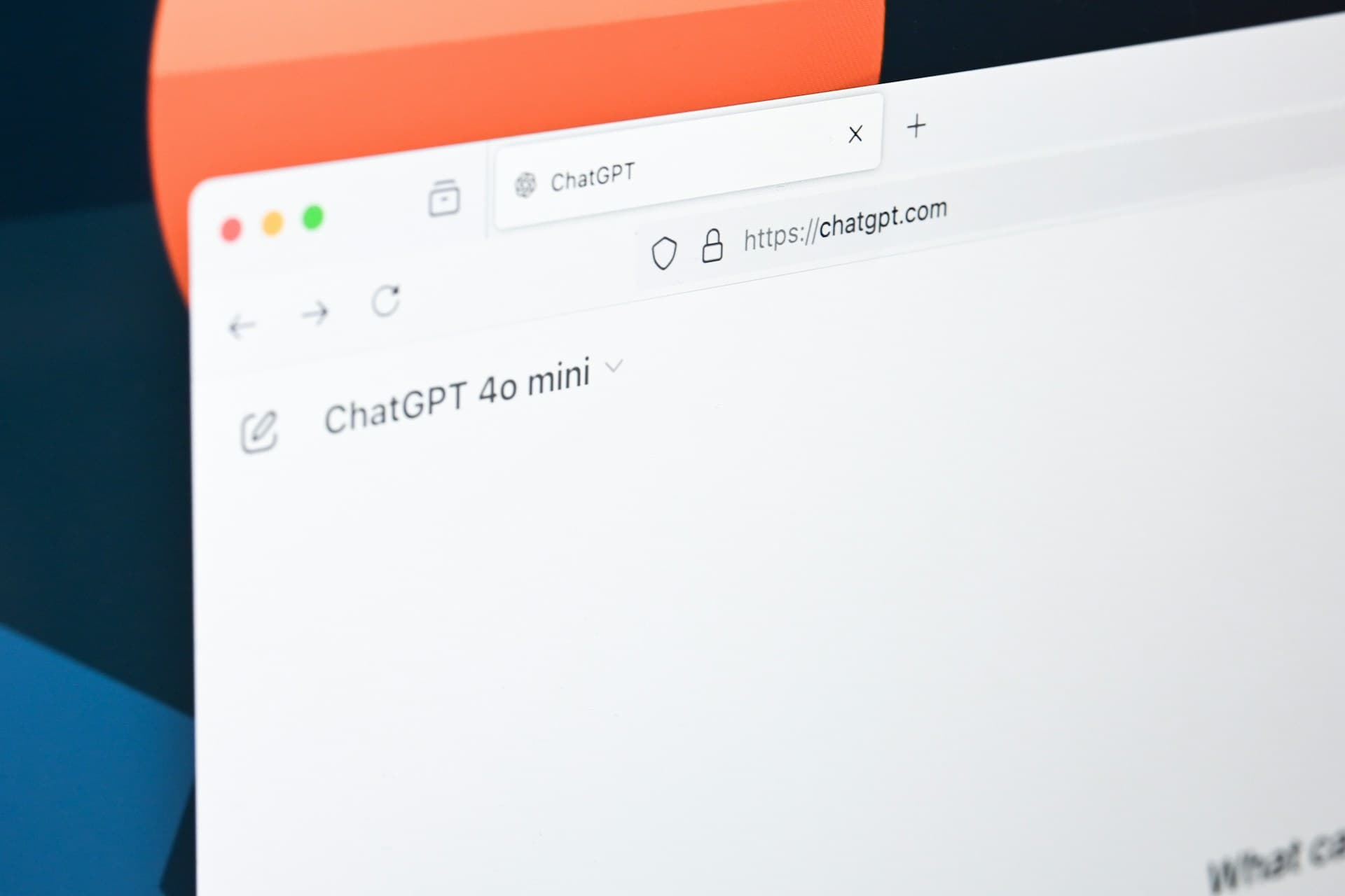 WebブラウザーにChatGPTのWebページが表示されている画像