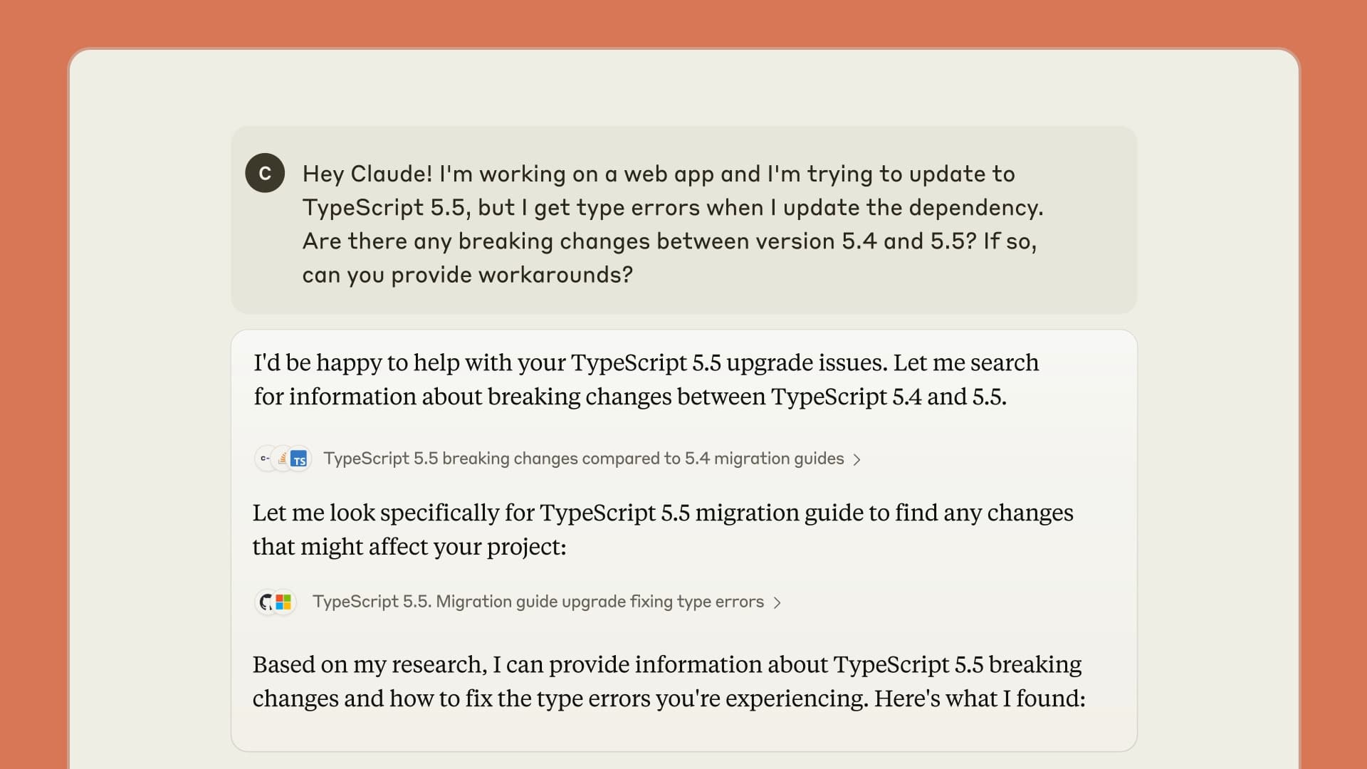 ClaudeのWeb検索を使った回答のスクリーンショット
