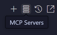 ［MCP Servers］というツールチップが表示されたボタンのスクリーンショット