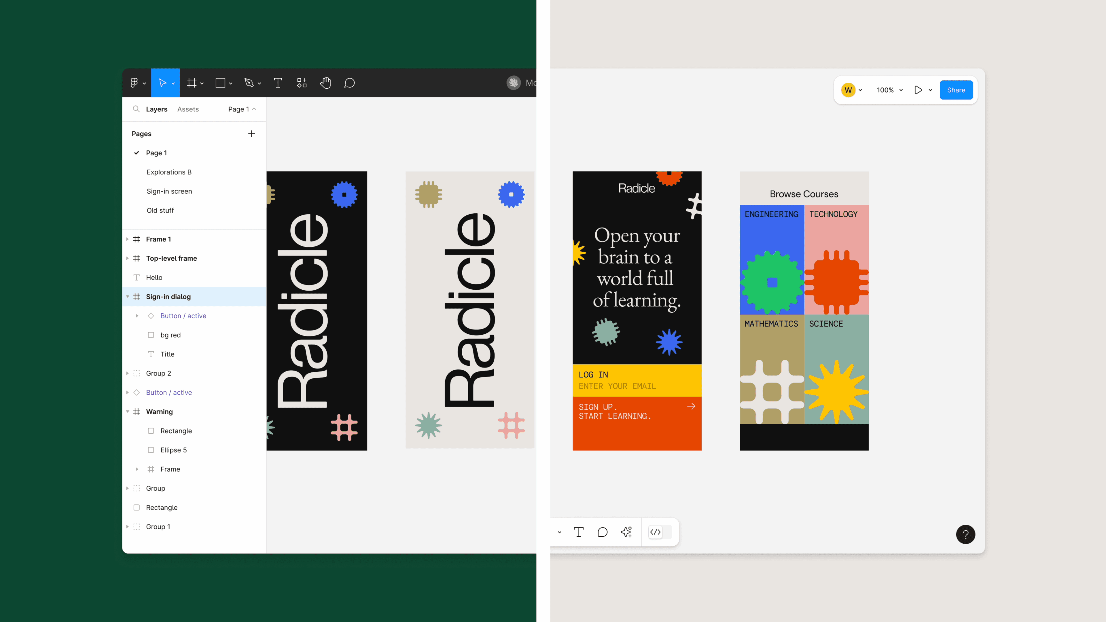 FigmaのUI2とUI3の比較画像