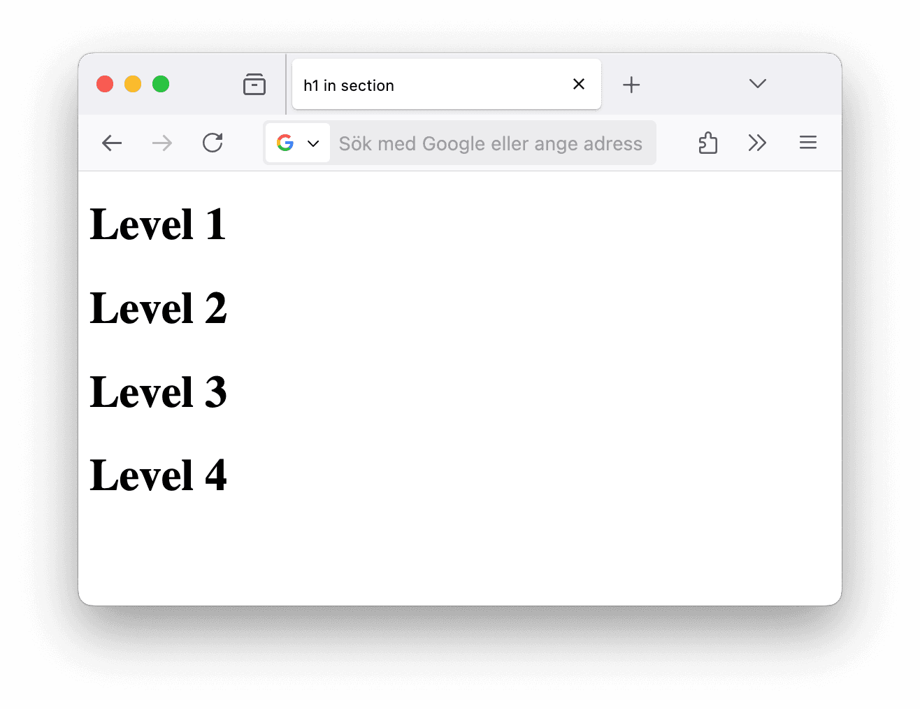 section要素でネストされた4つのh1要素の新しいUAスタイル