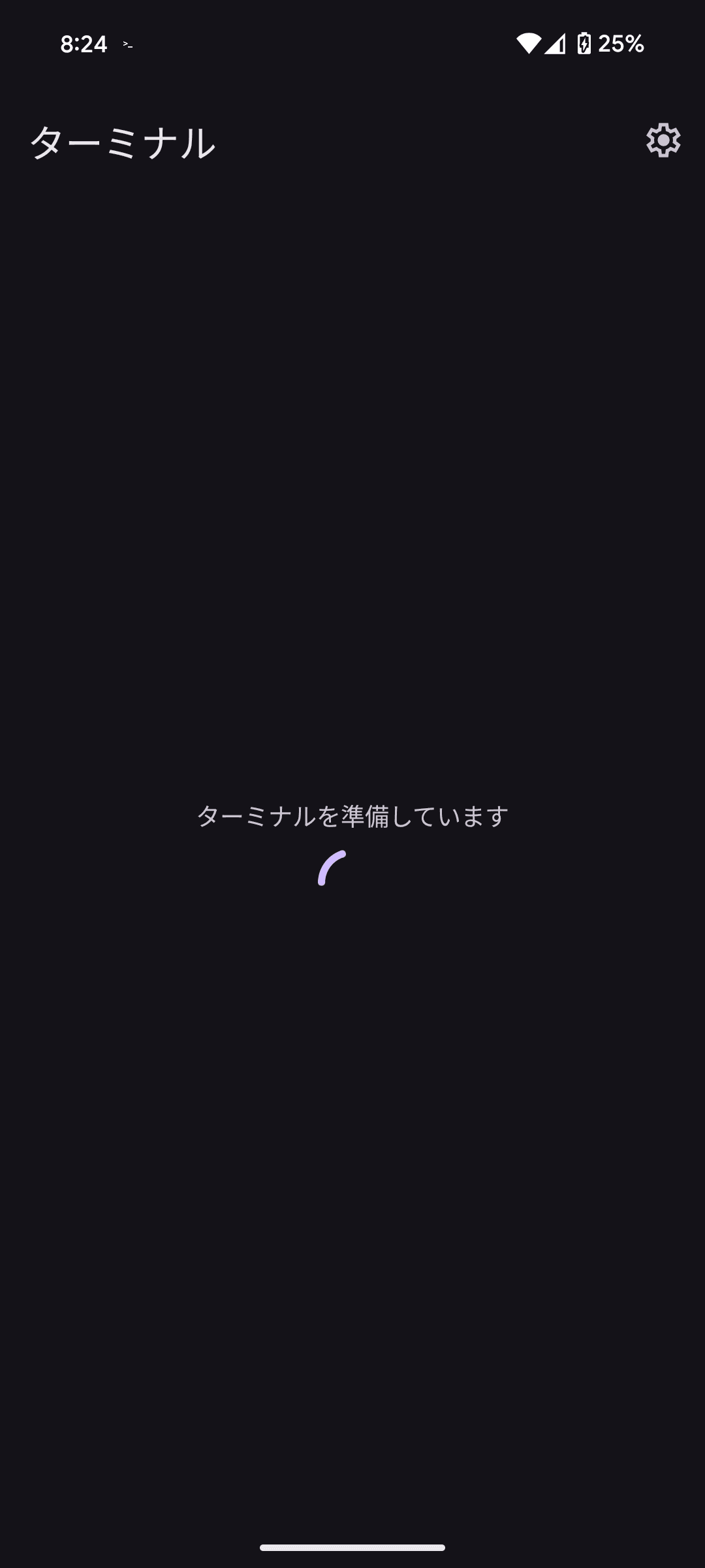 ターミナルを準備しています