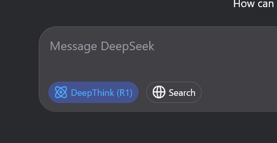 ［DeepThink（R1）］をオンにしたようす